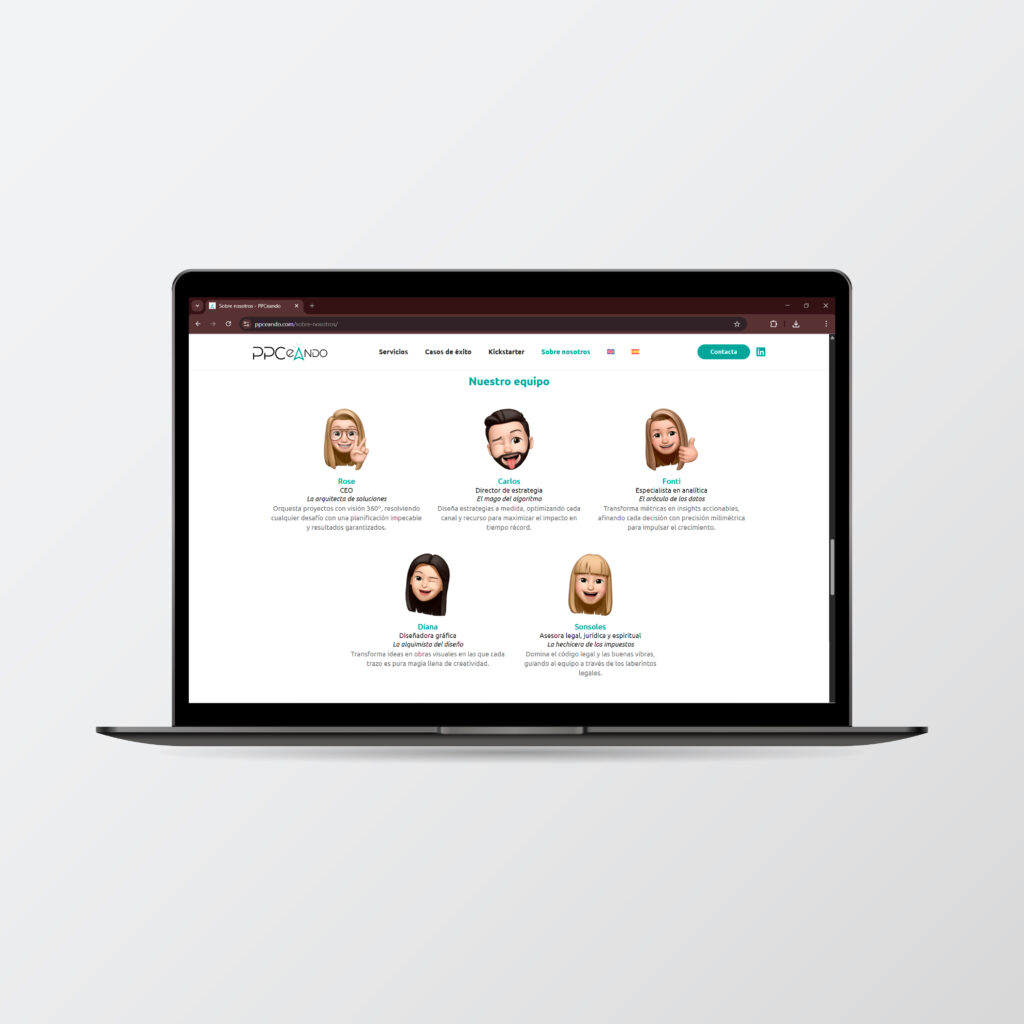 mockup ordenador de web PPCeando, agencia de marketing digital