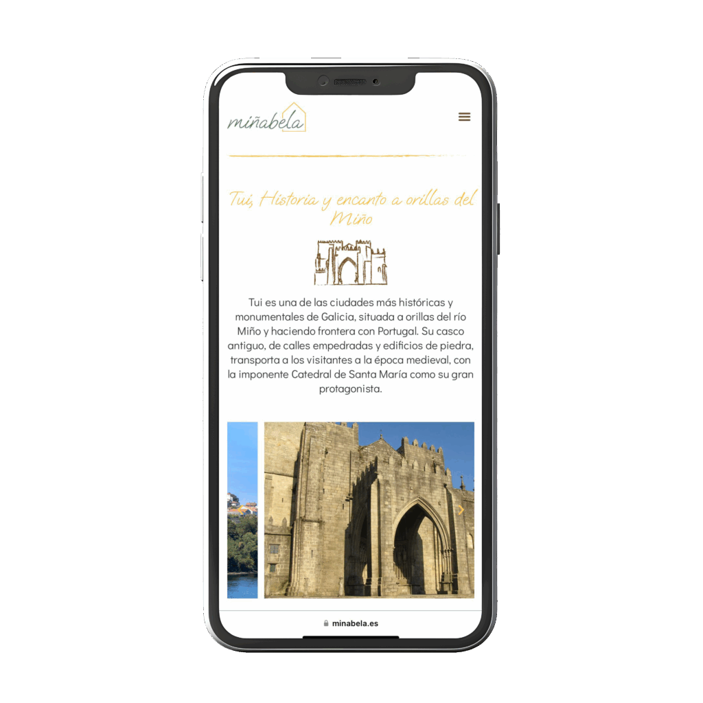 mockup movil para diseño de web casa rural