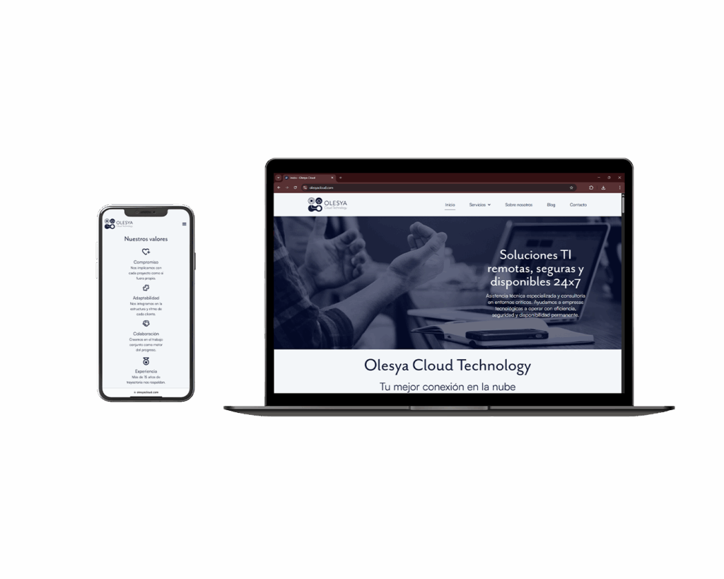 Diseño web para empresa tecnológica