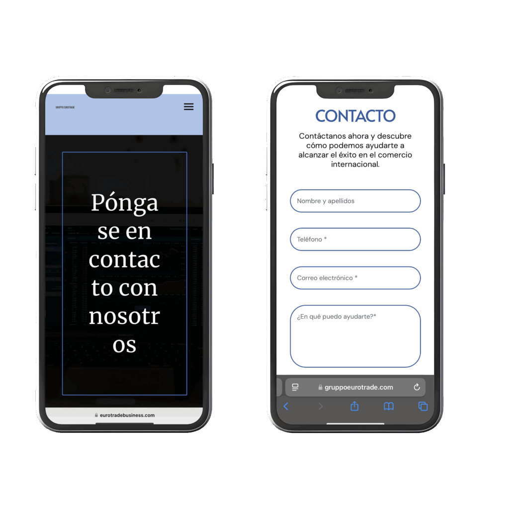 rediseño web para empresa de comercio internacional 