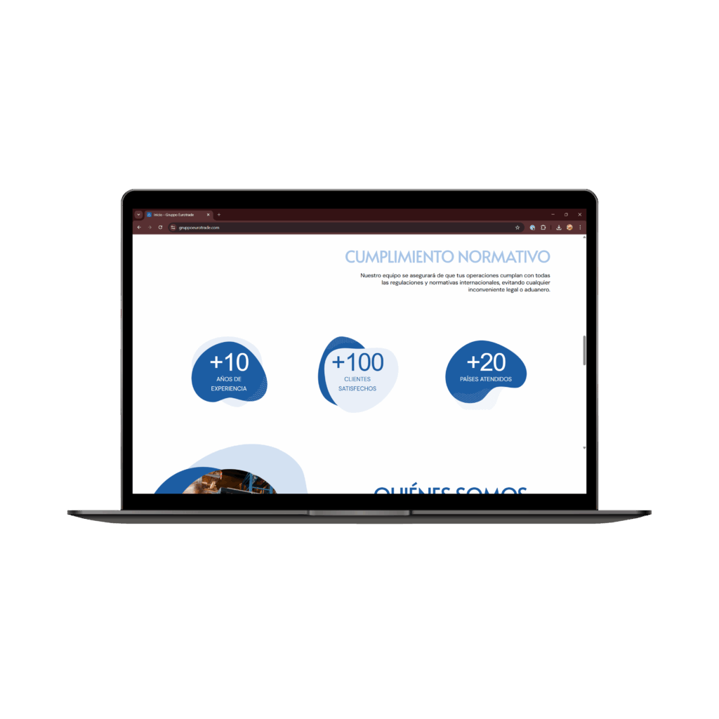 rediseño web para empresa de comercio internacional 