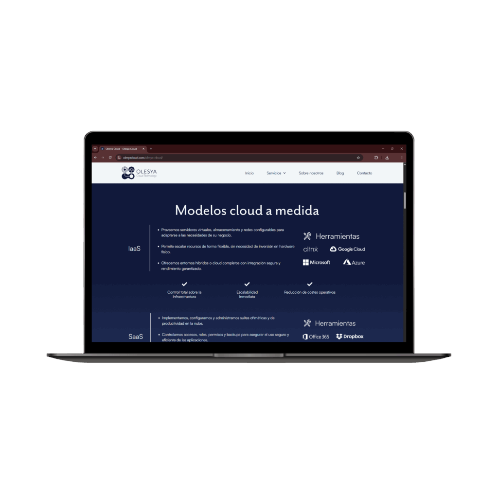 Diseño web para empresa tecnológica