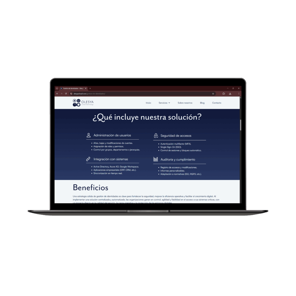 Diseño web para empresa tecnológica