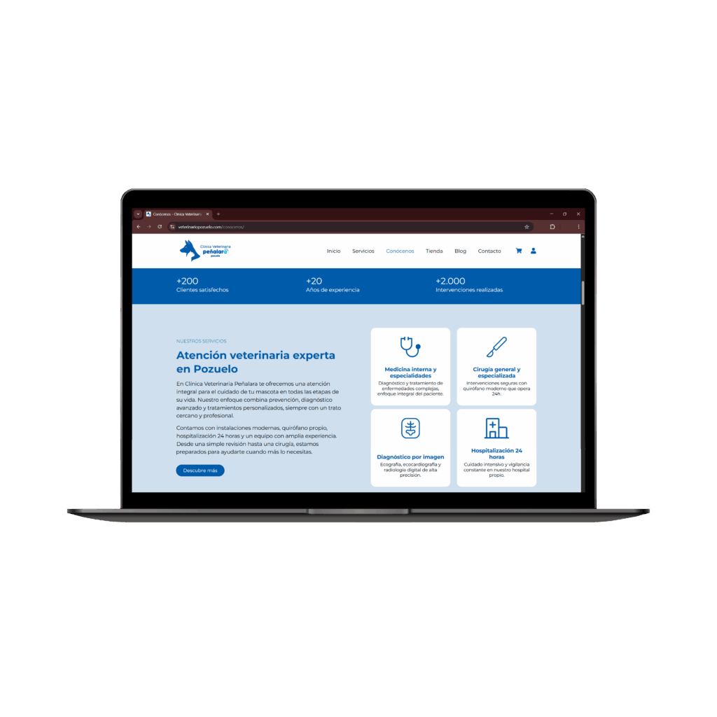 rediseño web para una clínica veterinaria